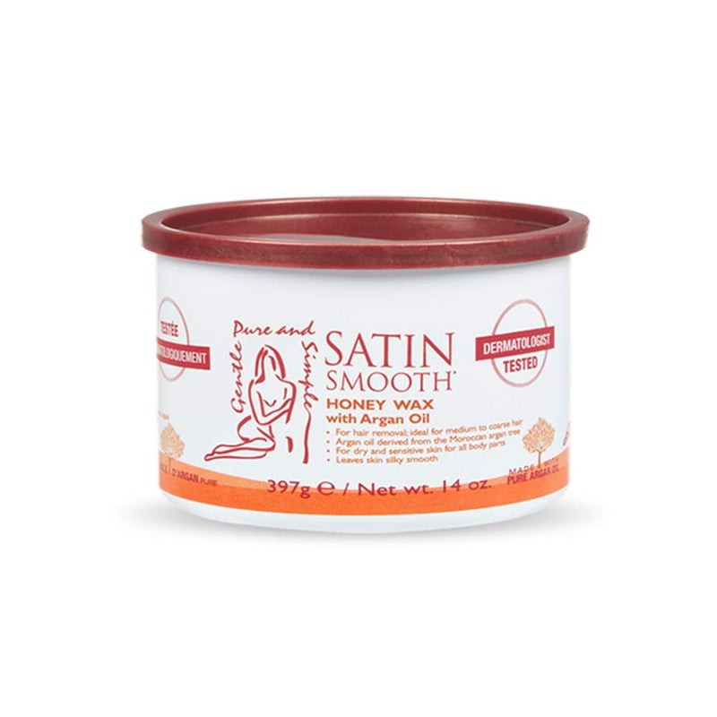 Satin Smooth Honey Hair Removal Wax with Argan Oil, for Medium to Coarse Hair, Full Body Waxing, Ideal for Sensitive Skin, 14oz - Image 1